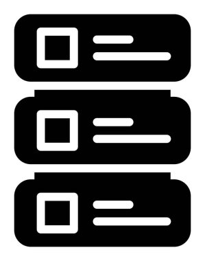 veritabanı vektör simgesi. Soyut siyah renk grafik tasarımı