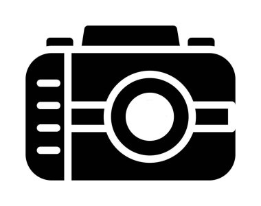 Kamera simgesi vektörü beyaz arkaplanda izole edildi, logo şeffaf işareti. dijital semboller