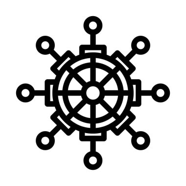 Gemi direksiyon simgesi vektör çizimi çizimi