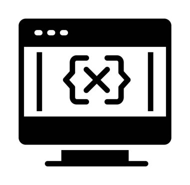 Web hata glifleri düz vektör simgesi