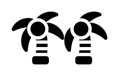 iki köpek düz vektör simgesi