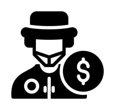 hacker düz simgesi, vektör illüstrasyonu