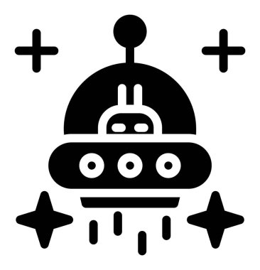 Uzaylı uzaylı simgesi, vektör illüstrasyonu