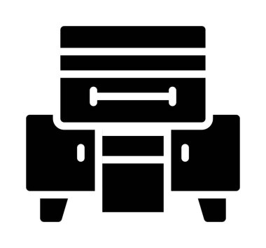 ofis sandalyesi ikon vektör illüstrasyonu