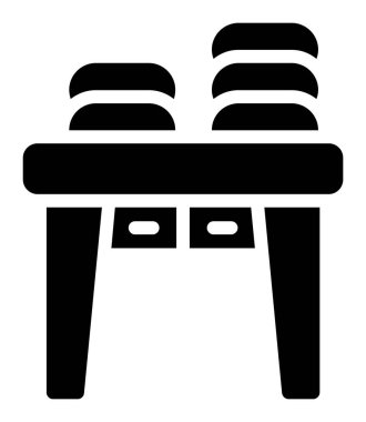 Masa sandalyeleri ikonu. Basit resimleme