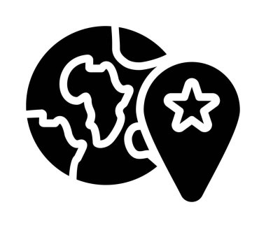 Harita konum simgesi simgesi. Harita işaretleyicili konum haritası simgesi. Harita simgesi. Harita işareti. Negatif. vektör izole çizimi