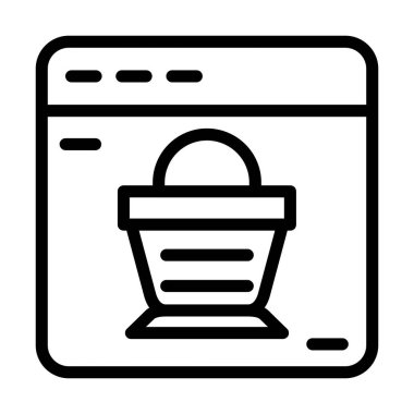 Sepet alışveriş ikonu. Beyaz arkaplanda izole edilmiş web tasarımı için sepet alışveriş arabası vektör simgesi