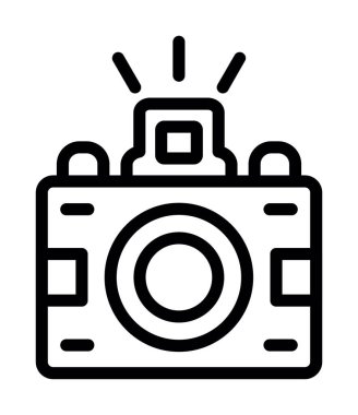 kamera vektörü ince çizgi simgesi