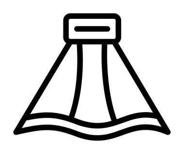 Plaj şemsiyesi ikonu ana hat vektörü. plaj