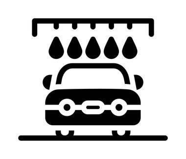 araba yıkama ikonu vektör çizelgesi çizimi