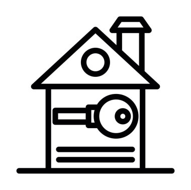 ev satırı simgesi, kavram işareti, illüstrasyon vektör çizimi, doğrusal sembol.