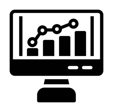 Analitik vektör simgesi. Soyut siyah renk grafik tasarımı