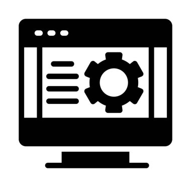 bilgisayar ekranı içinde dişliler ve teçhizat