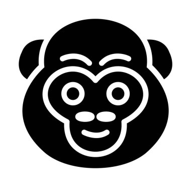 maymun ikon vektör illüstrasyonu