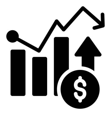 finansal eğilim düz vektör simgesi