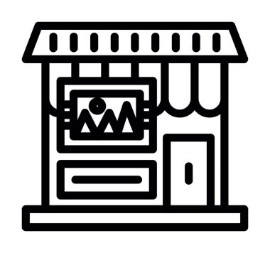 dükkan oluşturma simgesi vektör taslağı çizimi