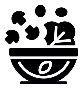 Çorba kasesi ikonu ana hatlarıyla