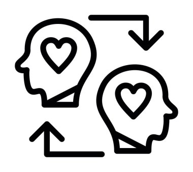 İnsan kafası ve kalp ikonu, özet biçimi