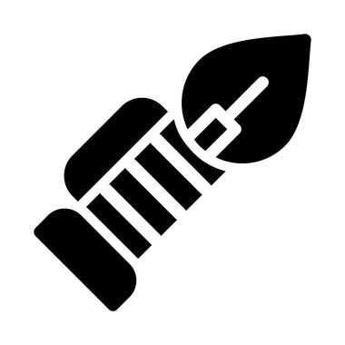 kalem ve cetvel vektör kabartma tasarım simgesi