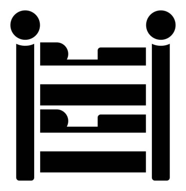 yatak mobilyası simgesi, basit vektör illüstrasyonu