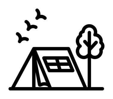 ahşap ev simgesi vektör çizimi çizimi