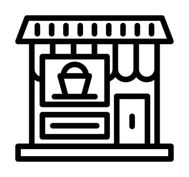 dükkan simgesi vektör taslağı çizimi