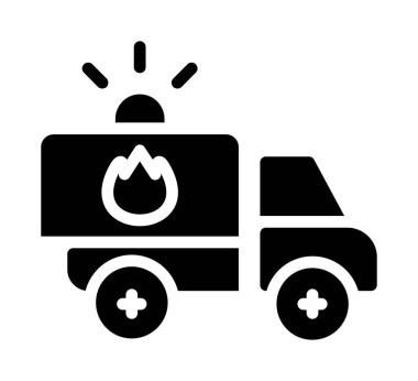 Simge vektörünü ateşle. İzole edilmiş kontür sembolü gösterimi