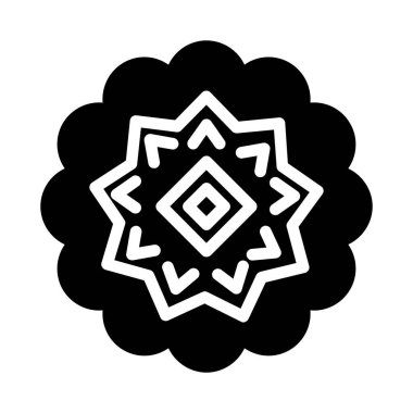 Siyah ve beyaz mandala 'nın vektör çizimi