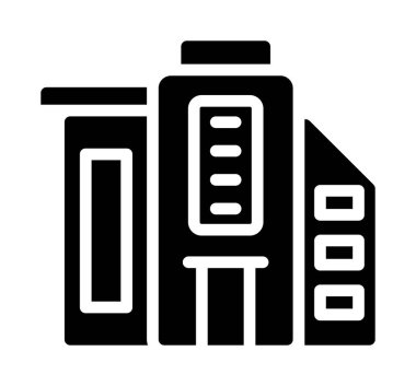 Ofis ve binanın vektör illüstrasyonu