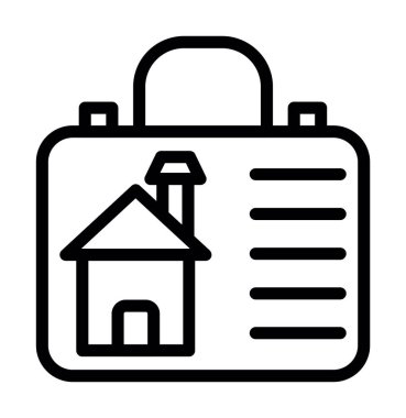 Emlak simgesi taslak vektörü. Ev eşyası. emlak evi