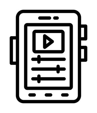 akıllı telefonlu video oynatıcı, satır biçimi simgesi