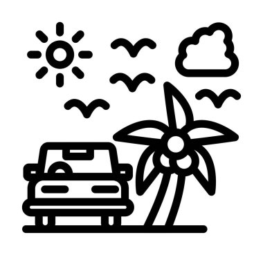 Yaz güneşi ikonu. Beyaz arkaplanda izole edilmiş web tasarımı için ana hatlı güneş vektör simgesi