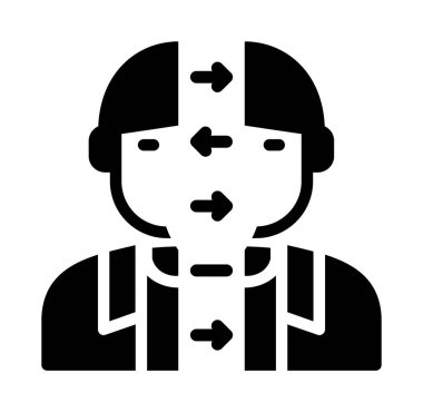 baş glyph düz simgesi