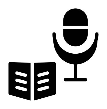 Podcast ikonu. Web için podcast vektör simgesinin basit illüstrasyonu