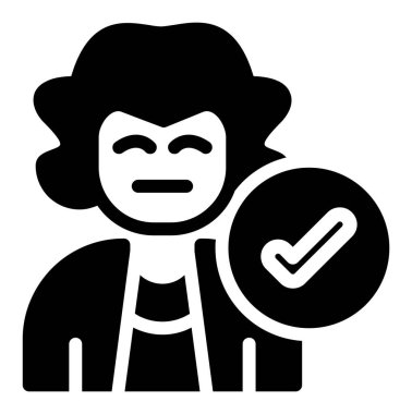 Soru simgesi olan kadın kullanıcı, basit biçim