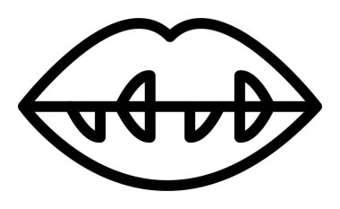 kulak vektörü ince çizgi simgesi