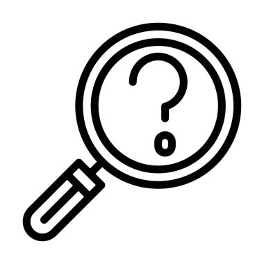 büyütme cam ikon vektör çizimi tasarımı