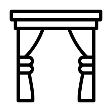 Tablo standı ikon ana hatları vektörü. Ayağa kalk. oda gösterisi