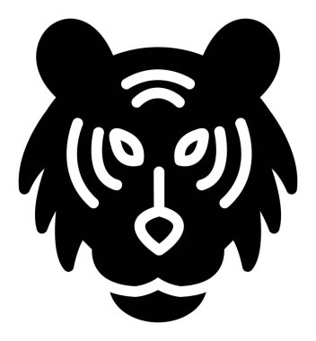 Hayvan yüzü simgesi, basit illüstrasyon