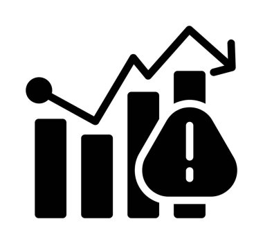 Büyüme grafiği simgesi, grafik ve büyüme grafiği, grafik işareti, vektör grafikleri, beyaz arkaplanda katı bir desen. 10 saniye.
