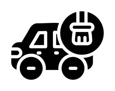 Bir araba simgesinin vektör illüstrasyonu