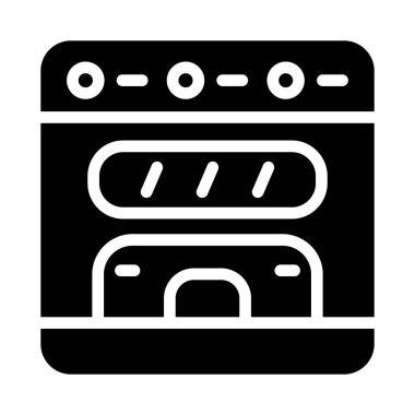 Mutfak fırını simgesi, vektör tasarımı