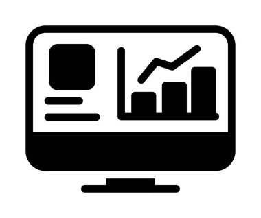 grafik simgesi olan bilgisayar, basit vektör illüstrasyonu