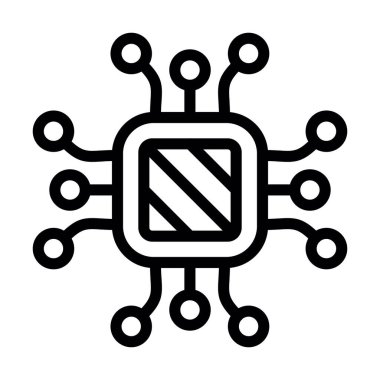 Cpu simge vektör illüstrasyonu