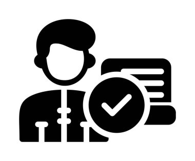 İşlem listesi simgesi vektör illüstrasyonuna sahip yönetici