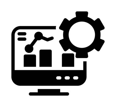 Analitik vektör simgesi. Soyut siyah renk grafik tasarımı