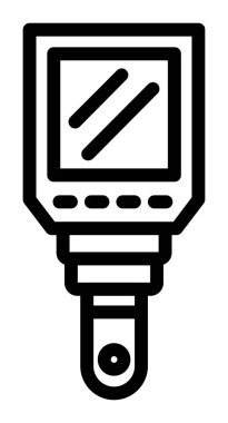 Kamera ikonu ana hatlı vektör. Kapalı devre televizyon. bilgisayar