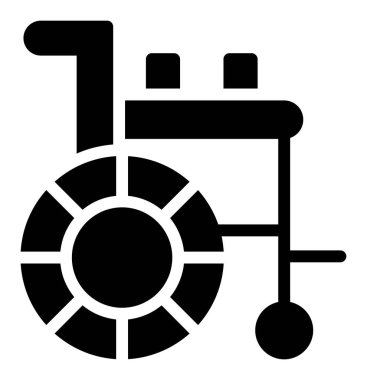 tekerlekli sandalye ikonu vektör illüstrasyonu