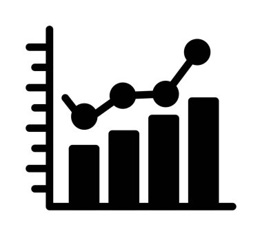 çubuk grafik simgesi, vektör illüstrasyonu