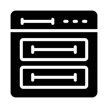 sunucu vektör simgesi. Soyut siyah renk grafik tasarımı